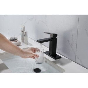 Bathroom Vanity Faucet with Waterfall Spout, Single Handle Design - 1 of 3