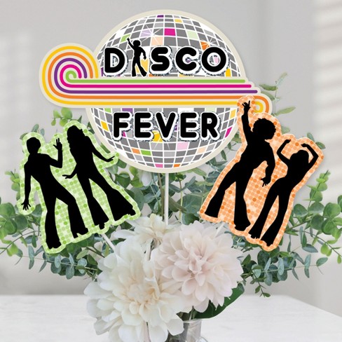 Disco themed centerpiece  Disco party decorations, Disco birthday