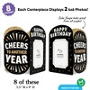 Big Dot of Happiness Happy Birthday Photo Holder Centerpieces, 4x6 Picture Display Box, Black & Gold Table Decoration for Adult Birthday Decor, 8 Ct - 3 of 4