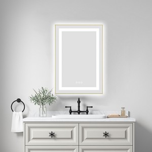 Sapphtopaz Bathroom Wall Mirror,Vanity Mirror with Metal Frame, Wall Mounted Bathroom Mirrors Anti-Fog for Over Sink,Bedroom,Entryway,Living Room - 1 of 4