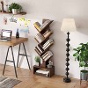 FDW 7 Tier Tree Bookshelf Rustic Brown Floor Standing Bookcase with Storage Cabinet, Tall Narrow Bookshelves Organizer for Bedroom Living Room Office - 2 of 4