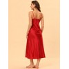 cheibear Women's Spaghetti Strap Nightdress Cami Satin Pajama Dress - 3 of 4