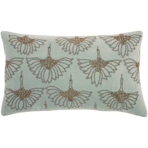12"x20" Sofia Beaded Flowers Lumbar Throw Pillow - Mina Victory - 1 of 4