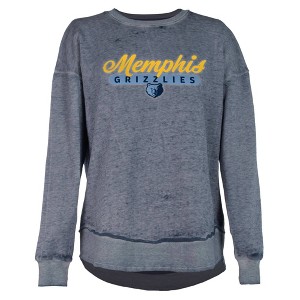 NBA Memphis Grizzlies Women's Burnout Crew Neck Fleece Sweatshirt - 1 of 4