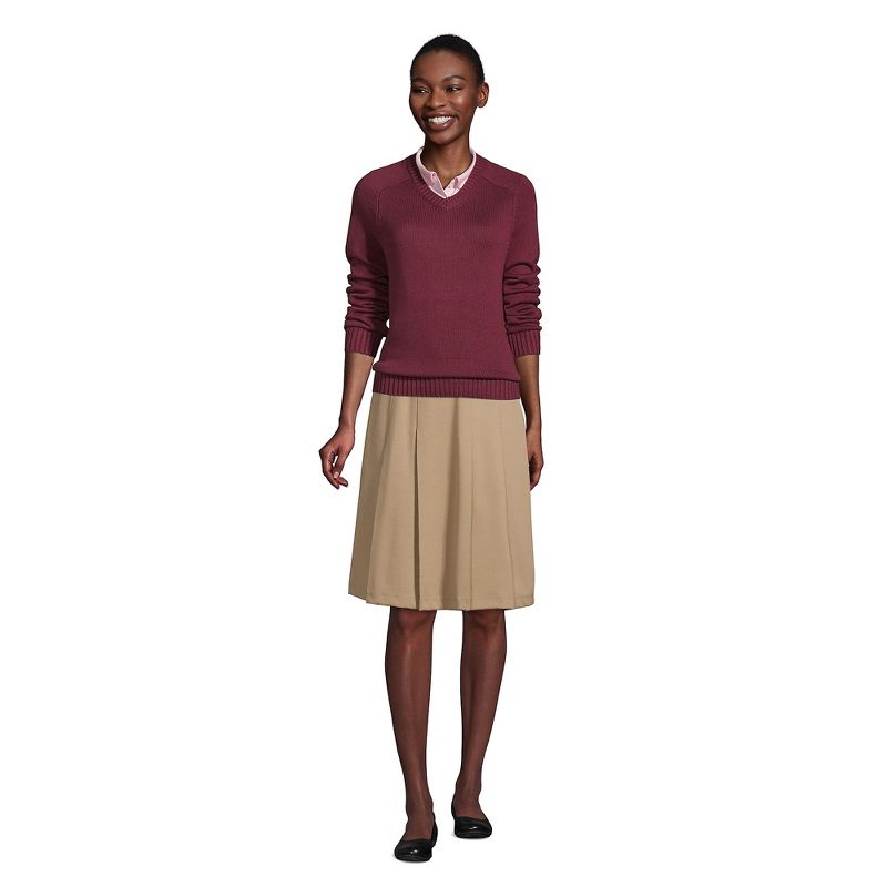 Lands' End Lands' End School Uniform Women's Ponte Pleat Skirt, 4 of 5