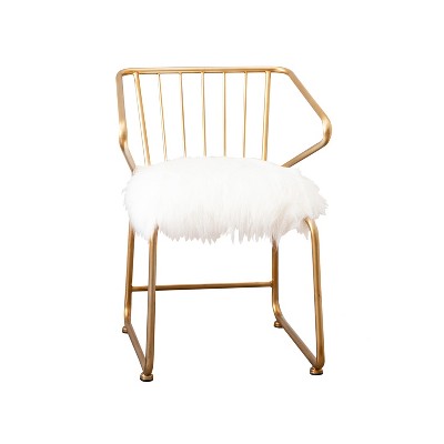 Fur chair discount with gold legs