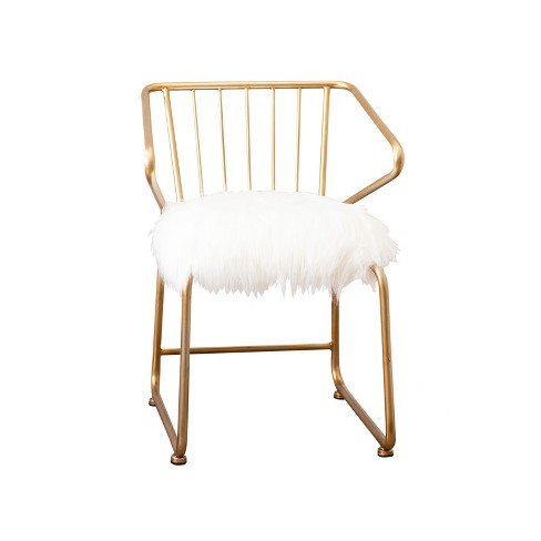 Miley Faux Fur Dining Chair Gold Abbyson Living Target