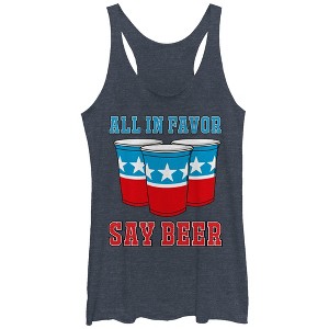 Women's Lost Gods All in Favor Say Beer Racerback Tank Top - 1 of 3