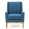 SKRAN Mid Century Modern Accent Chair, Wooden Chairs with Cushion for Living Room, Bedroom, Home or Office - Blue - 4 of 4