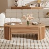 Lift Top Coffee Table with Hidden Storage, Oval Wooden Center Table, Space-Saving Home Furniture - ModernLuxe - 2 of 4