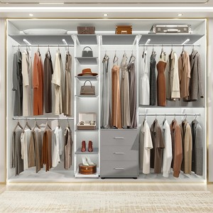 Aheaplus 96'' Wide Heavy-duty Closet Organizer System with Drawers and Tower Kit - 1 of 4