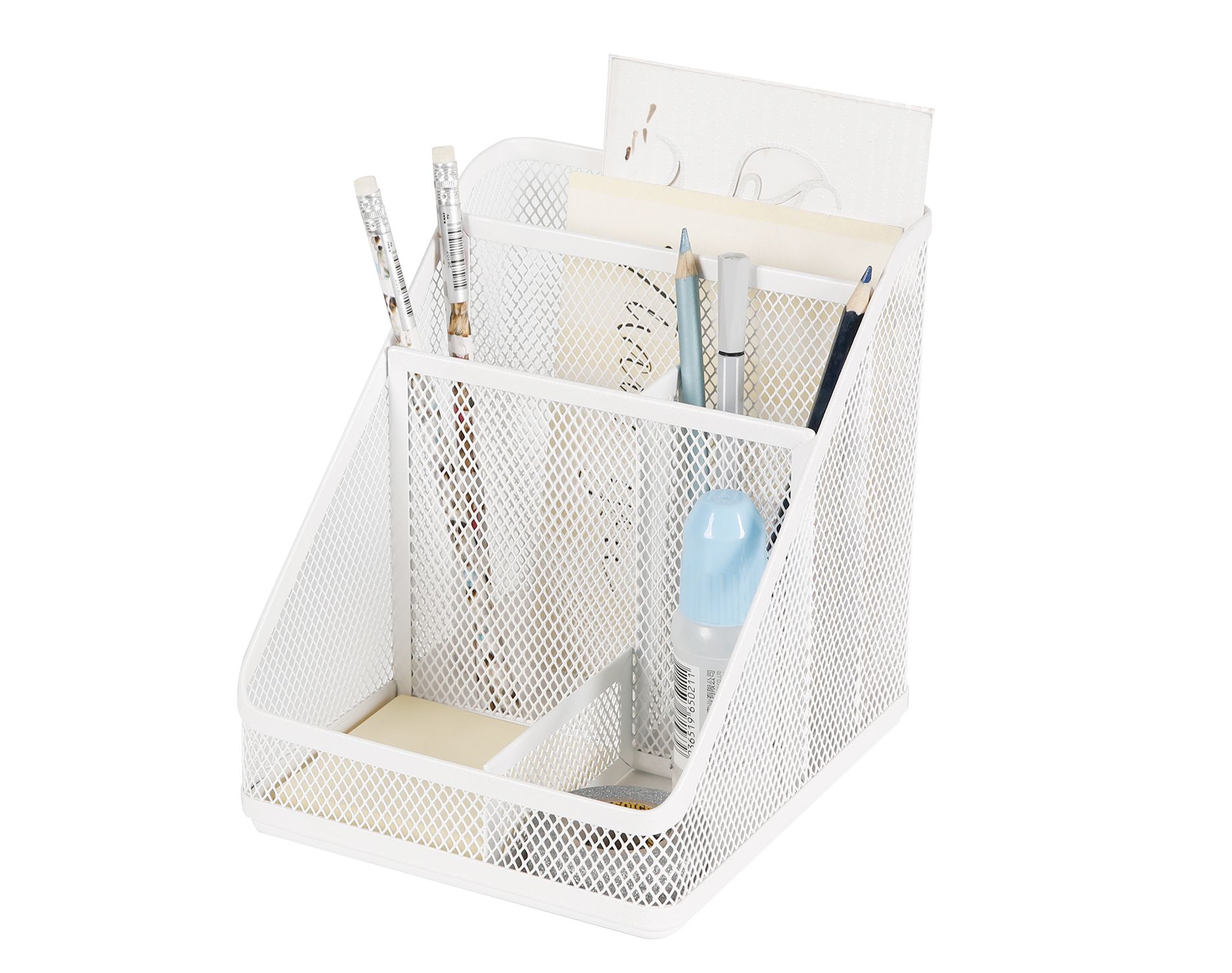 Mesh Medium Desktop Organizer White - Brightroom™: Steel Desk Tool Holder for Office Organization & Accessories
