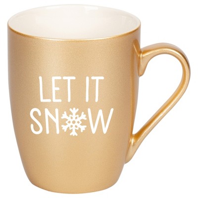 Elanze Designs Let It Snow Baby Let It Reindeer Vegas Gold 10 ounce New Bone China Coffee Cup Mug