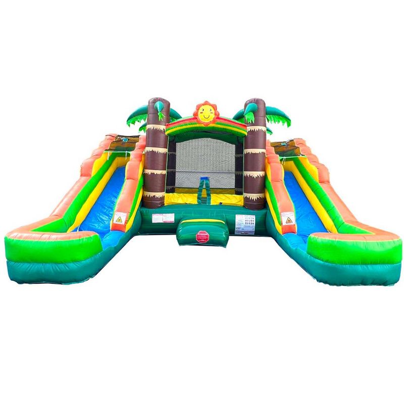 Pogo Bounce House Crossover Double Water Slide Bounce House Combo, No Blower, 1 of 7