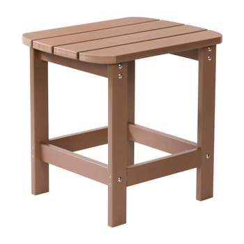 Flash Furniture Charlestown All-Weather Poly Resin Wood Commercial Grade Adirondack Side Table