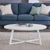 ORRD Modern Harmony Wood Oval Coffee Table, White - 2 of 4