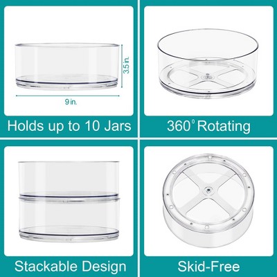 Sorbus 2 Pack Clear Lazy Susan Organizer