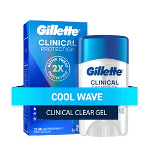 Gillette Antiperspirant Deodorant for Men Clinical Clear Gel - Cool Wave 72 Hour Sweat Protection - 2.6oz - 1 of 4