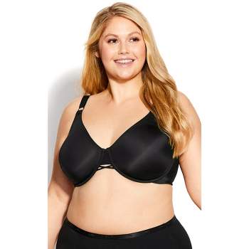 Leading Lady The Lora - Back Smoothing Lace Front-Closure Bra in Black,  Size: 46D