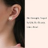 14k Gold Plated Heart White Pearl Small Simple Stud Hypoallergenic Bridesmaid Wedding Earrings for Women - 4 of 4