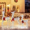 Costway 3-Piece Large Lighted Christmas Reindeer Family with LED Lights & Bows Buck - 2 of 4