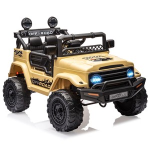 Acekool 12V Kids Ride-On Truck with Remote, Bluetooth, LED Lights & Spring Suspension - 1 of 4