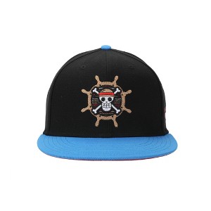 One Piece Live Action Straw Hat Pirates Compass Adult Black Snapback Hat - 1 of 4