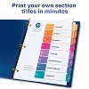 Avery Ready Index 8 Tab Binder Dividers, Customizable Table of Contents, Multicolor Tabs, 6 Sets (11186) - 2 of 4