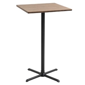 HOMCOM 24" Industrial Modern Pub Bar Table, 40.5 Inch Height Adjustable Cocktail table Square Dining Table for Kitchen or Dining Room - 1 of 4
