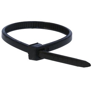 Monoprice 4-inch Cable Tie, 100pcs/Pack, 18 lbs Max Weight - Black - 1 of 4
