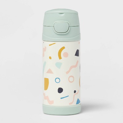 Image of Kids' 12oz Stainless Steel Portable Drinkware Water Bottle Geometric Mint Green - Pillowfort™