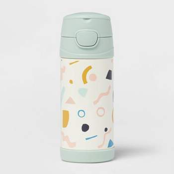 Kids' 12oz Stainless Steel Portable Drinkware Water Bottle Geometric Mint Green - Pillowfort™