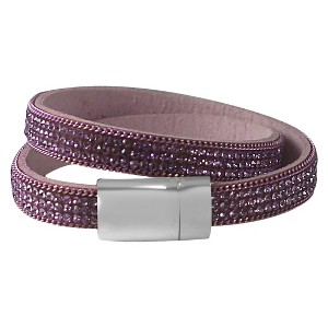 Zirconite Colored Crystals Double Wrap Bracelet - Lavender, Women