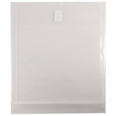 JAM Paper 9 3/4'' x 11 3/4'' 12pk Plastic Envelopes with Hook & Loop Closure, 1" Expansion, Letter Open End