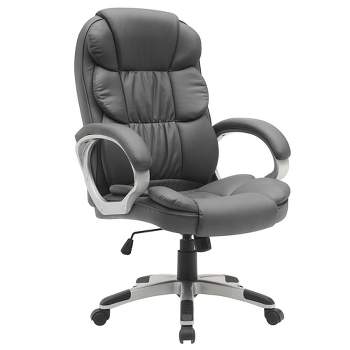 Black Big and Tall Leather Office Chair Adjustable High Back Task Chair with Multi-functional