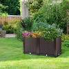 NAYSAYE Planters Raised Garden Bed Self Watering Tray Durable PP for Outdoor Garden Patio Balcony, Brown, 23.6"*11.8"*13.8" - 4 of 4