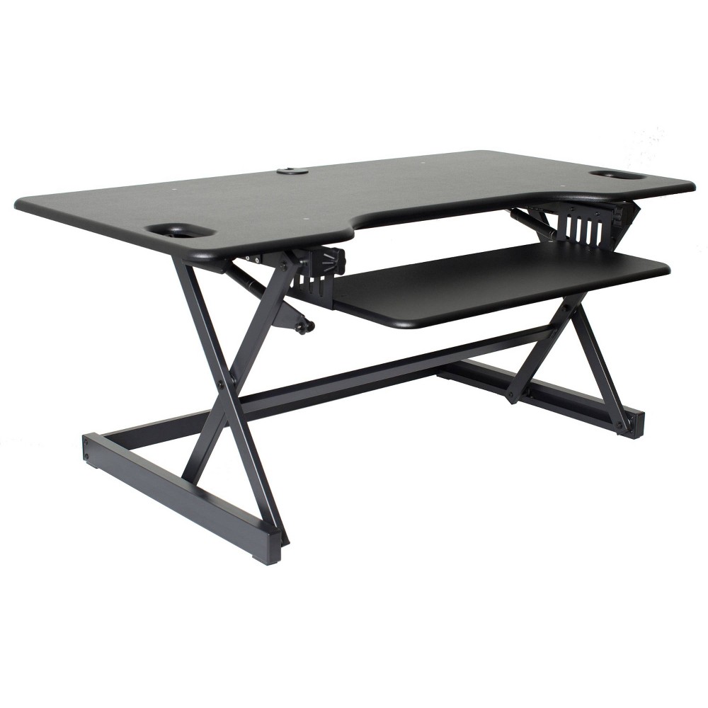 Photos - Office Desk 46" Height Adjustable Sit To Standing Desk Riser Black - Rocelco: Extra La