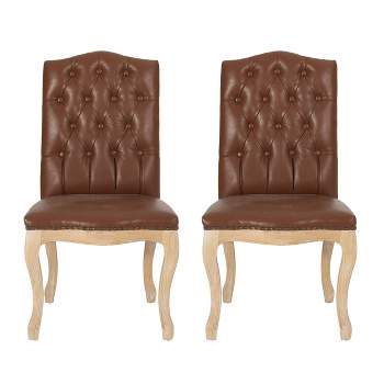 2pk Shylo Contemporary Faux Leather Dining Chairs - Christopher Knight Home