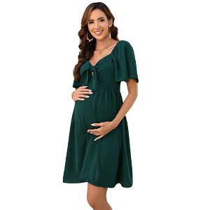 Wrap Midi Dresses A-Line Flare Casual Short Dresses - 1 of 1