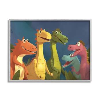 Stupell Industries Happy Dinosaur Friends Framed Giclee Art