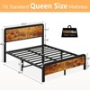 Queen Bed Frame with Wood Headboard Footboard - Farmhouse Platform with Metal Slat, No Box Spring Needed, Easy Assembly, Wooden Base Beds Foundation - 3 of 4