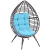 Maggift Patio Accent Chairs, Hanging Basket Egg Chair with Stand, Indoor and Outdoor Swing Chair with Soft Cushion, Blu, 39.75"*35"*61.5" - 3 of 4