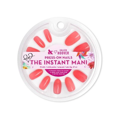 Olive & June Press-On Fake Nails - M Oval - Coral Jelly - 42ct