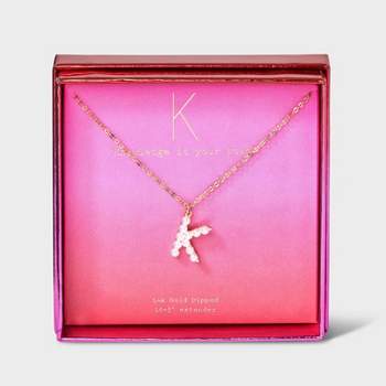 14K Gold Dipped Pearl Initial Pendant Necklace - A New Day™ Gold