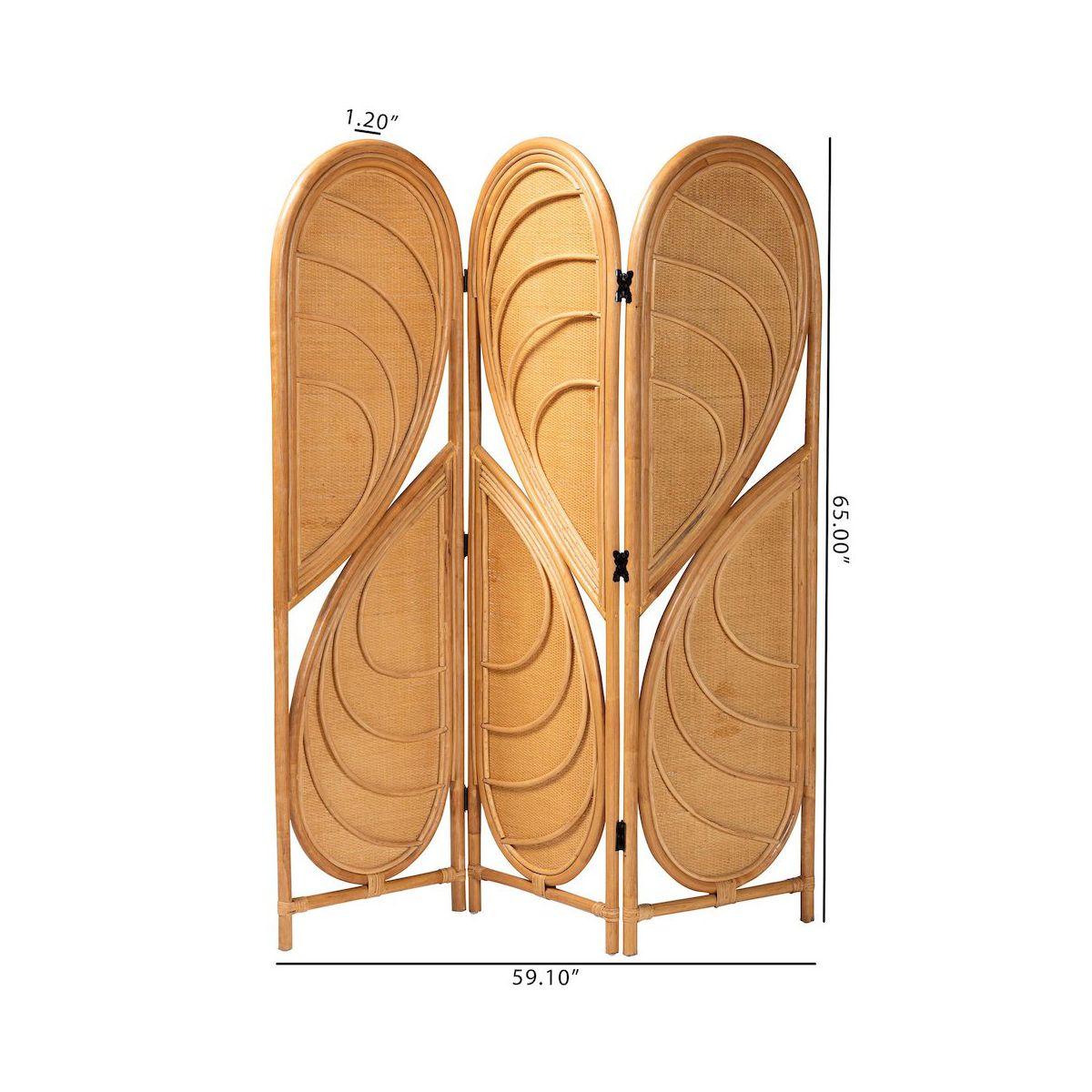 bali & pari,Kiyoko Natural Rattan Room Divider - thumbnail 3