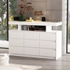 Famapy Horizontal Dresser with Ambient Lighting 9 Drawer Chest of Drawers Modern Style White - 3 of 4