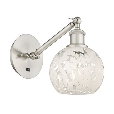White Mouchette - 1 Light Arm Adjusts Up and Down Wall Sconce In Modern Style-8 Inches Tall and 6 Inches Wide