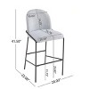 29" Bar Stools Set of 2 with Upholstered Seat & Antique Bronze Metal Frame for Kitchen Island Dining Room-Baofuwish - 4 of 4