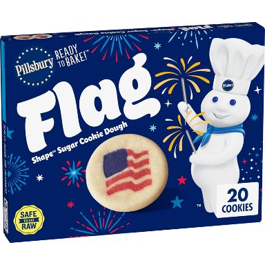 Pillsbury Ready-to-Bake Salute to Service Flag Shape Sugar Cookie Dough - 9.1oz/20ct