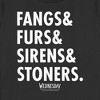 Women's Wednesday Fangs & Furs & Sirens & Stoners T-Shirt - 2 of 4